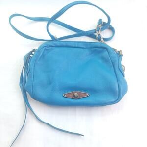 Elliott Lucca Women's Aqua Leather Mini Crossbody Bag